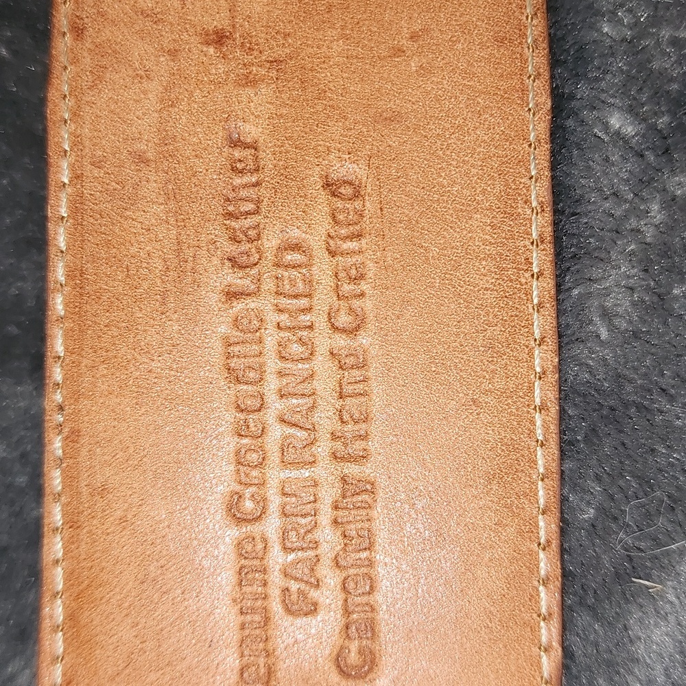 Dos De Oro Brown Crocodile Embossed Belt - Picture 2 of 8